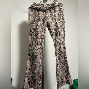 Forever 21 Black and Tan Snake Print Pants